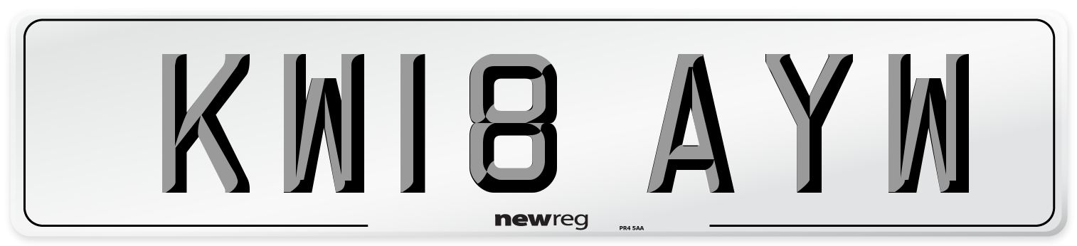KW18 AYW Number Plate from New Reg